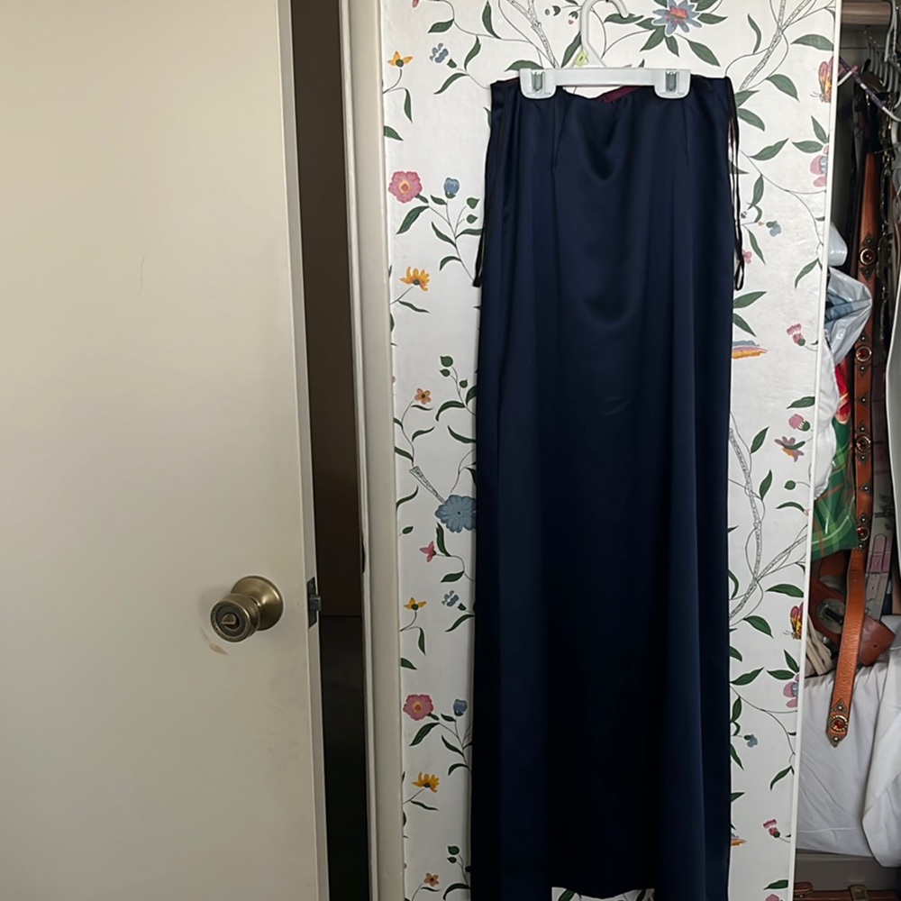 After Six Blue Maxi Slip Skirt for Night Out